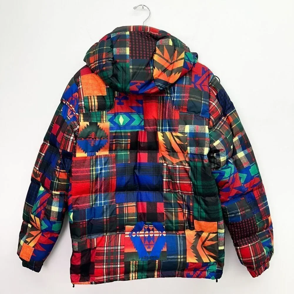 Polo Ralph Lauren Men’s Unisex Ripstop Patchwork Aztec Goose Down Zip Jacket